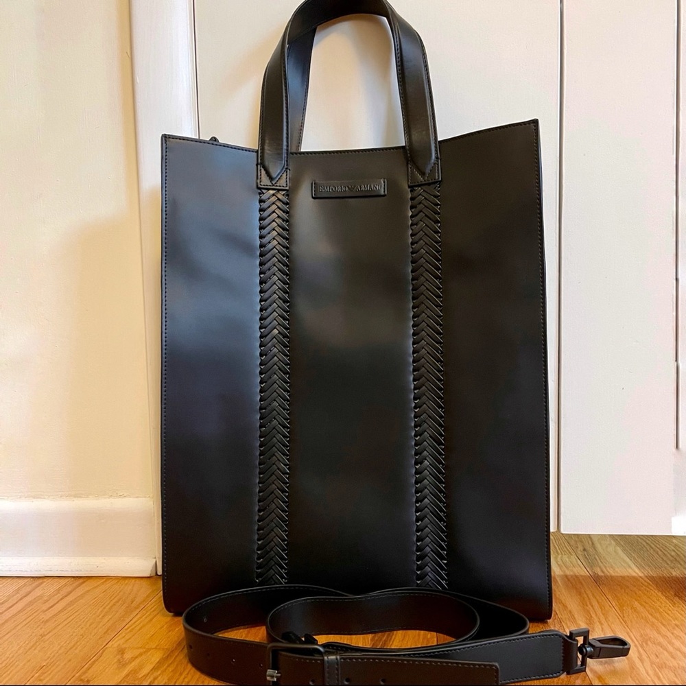 BNWT Unisex Armani Borsa Shopping Vacchetta Bag
